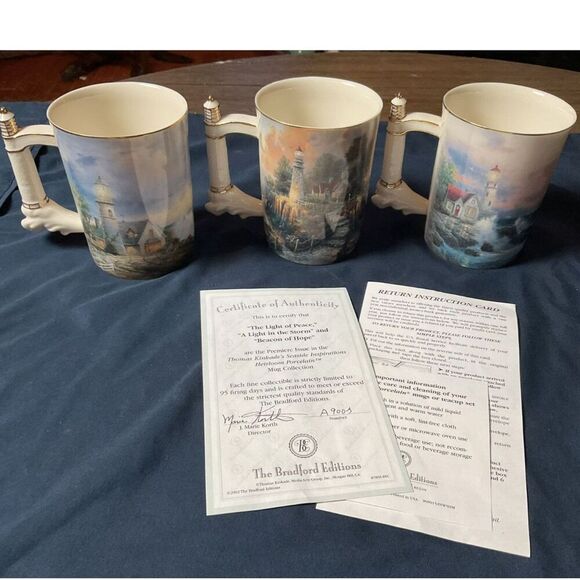 Bradford Exchange Thomas Kincade Mug Set - Picture 1 of 3